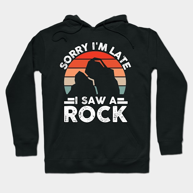 Sorry I'm Late I Saw A Rock Hoodie by JB.Collection